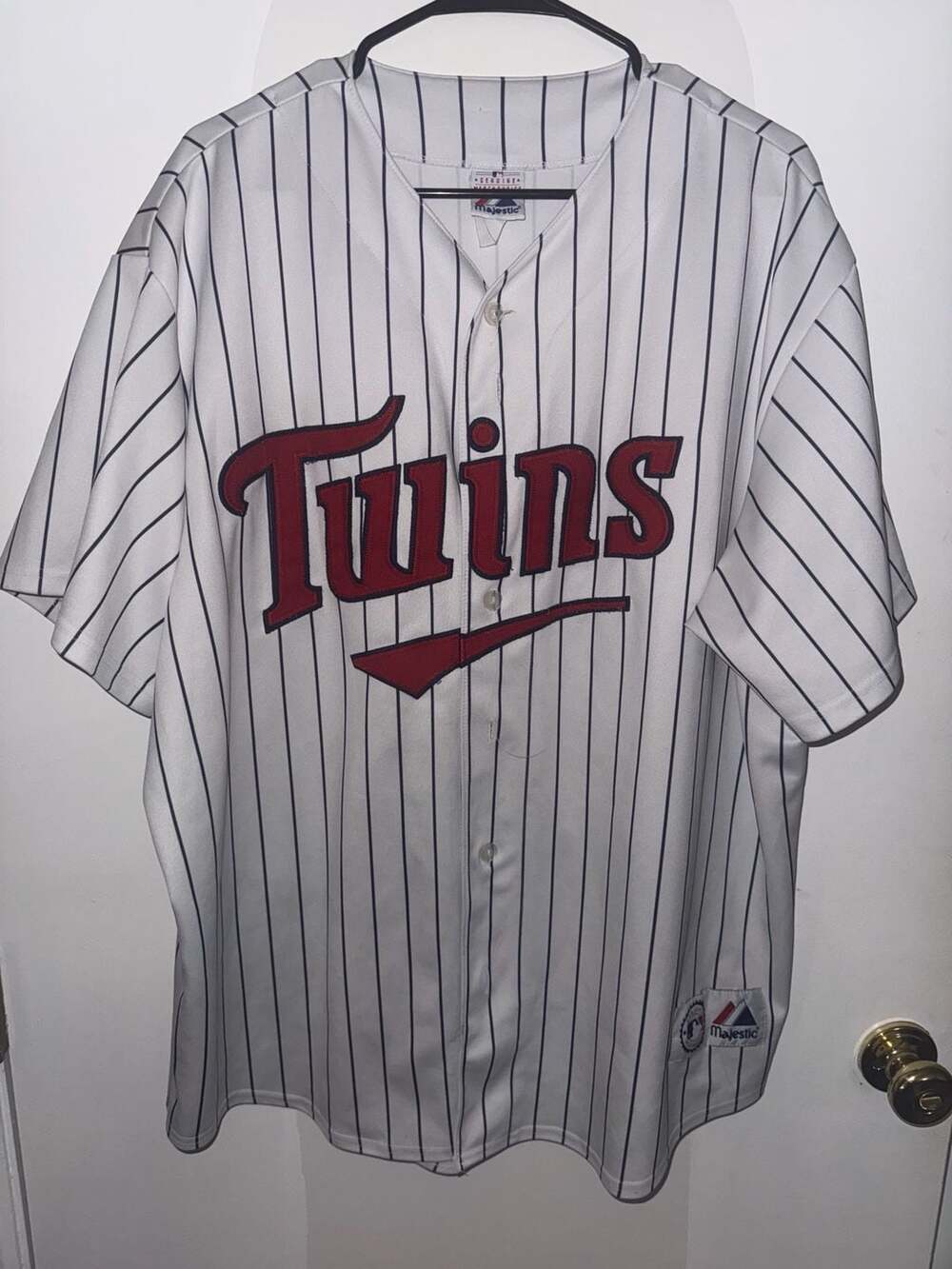 Majestic Mlb Minnesota Twins White Pinstripe Jersey
